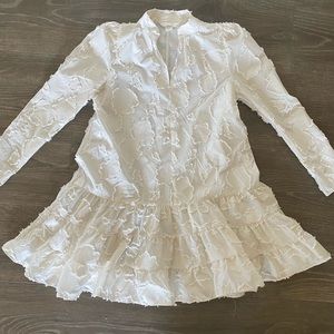 H&M Conscious Jacquard Weave Dress in White